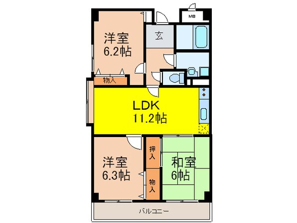 千里パノラマハイツⅡの物件間取画像